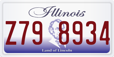 IL license plate Z798934