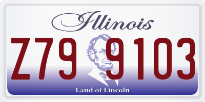 IL license plate Z799103