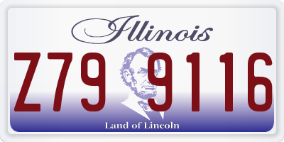 IL license plate Z799116