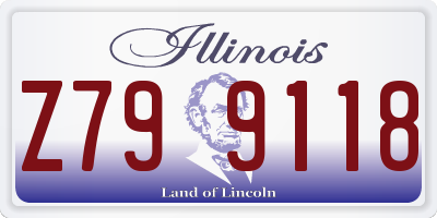 IL license plate Z799118