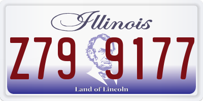 IL license plate Z799177