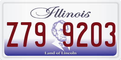 IL license plate Z799203