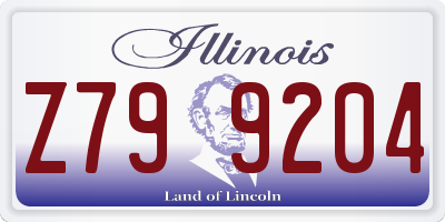 IL license plate Z799204