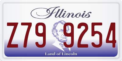 IL license plate Z799254