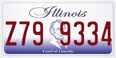 IL license plate Z799334