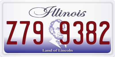 IL license plate Z799382