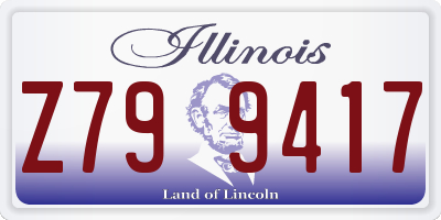 IL license plate Z799417