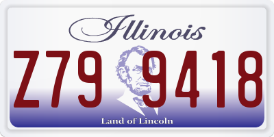 IL license plate Z799418