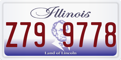 IL license plate Z799778
