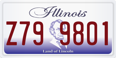 IL license plate Z799801