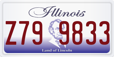 IL license plate Z799833