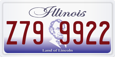 IL license plate Z799922