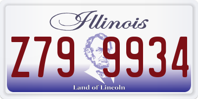 IL license plate Z799934