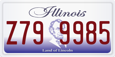 IL license plate Z799985