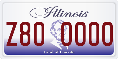 IL license plate Z800000