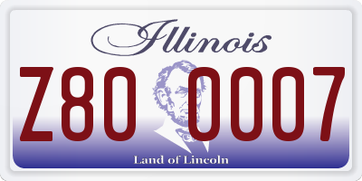 IL license plate Z800007