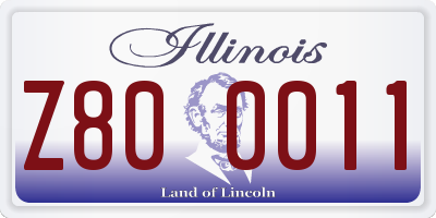 IL license plate Z800011