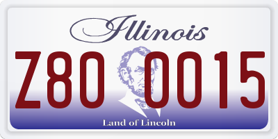 IL license plate Z800015