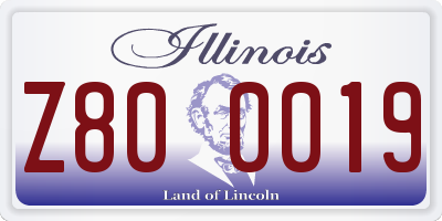 IL license plate Z800019
