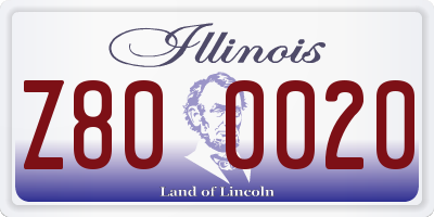 IL license plate Z800020