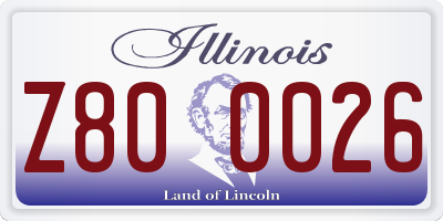 IL license plate Z800026