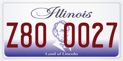 IL license plate Z800027