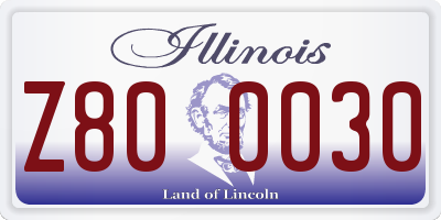 IL license plate Z800030