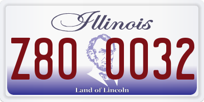 IL license plate Z800032
