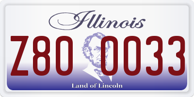 IL license plate Z800033