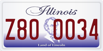 IL license plate Z800034