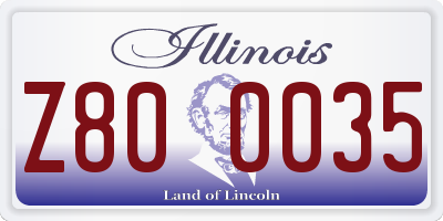 IL license plate Z800035