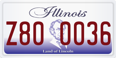 IL license plate Z800036