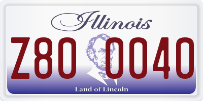 IL license plate Z800040