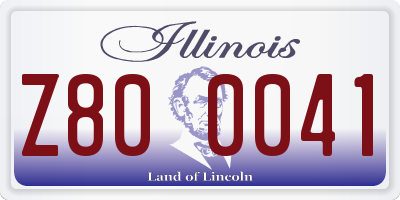 IL license plate Z800041