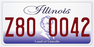 IL license plate Z800042
