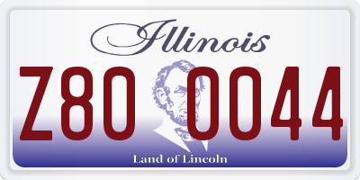 IL license plate Z800044