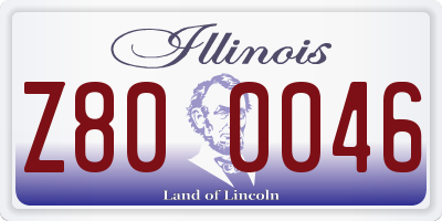 IL license plate Z800046