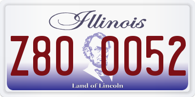 IL license plate Z800052