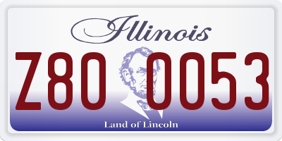 IL license plate Z800053