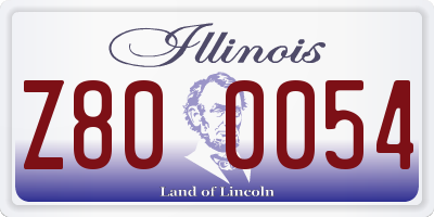IL license plate Z800054