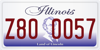 IL license plate Z800057