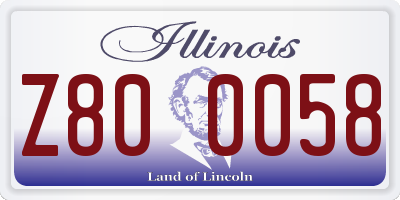 IL license plate Z800058