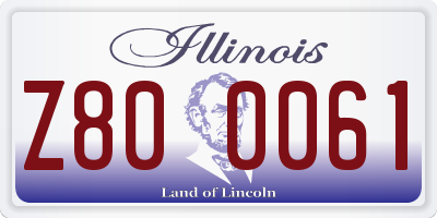 IL license plate Z800061
