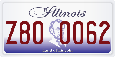 IL license plate Z800062