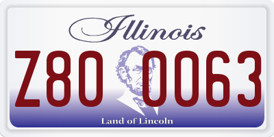 IL license plate Z800063