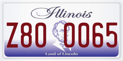 IL license plate Z800065