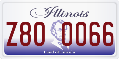 IL license plate Z800066
