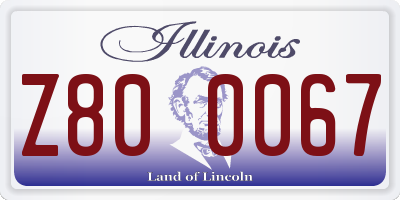 IL license plate Z800067