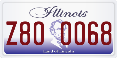 IL license plate Z800068