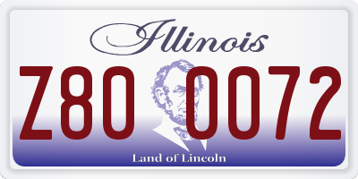 IL license plate Z800072